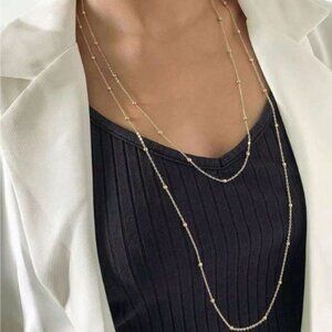 Layered Chain Necklace Yellow/Gold Tone